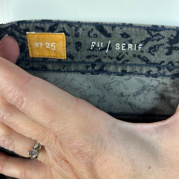 Pilcro Women's Serif Cords Corduroy Pants Abstract Green Black 25 Fall Skinny - Picture 7 of 12